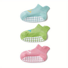 3 Pairs Baby Girls Anti-Skid Socks Mesh Breathable Comfy Socks