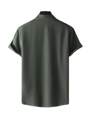 Men's Casual Short Sleeve Shirt for Summer Vacation
