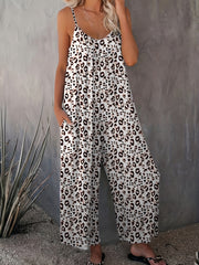 Leopard Print Cami Jumpsuit with Pockets
