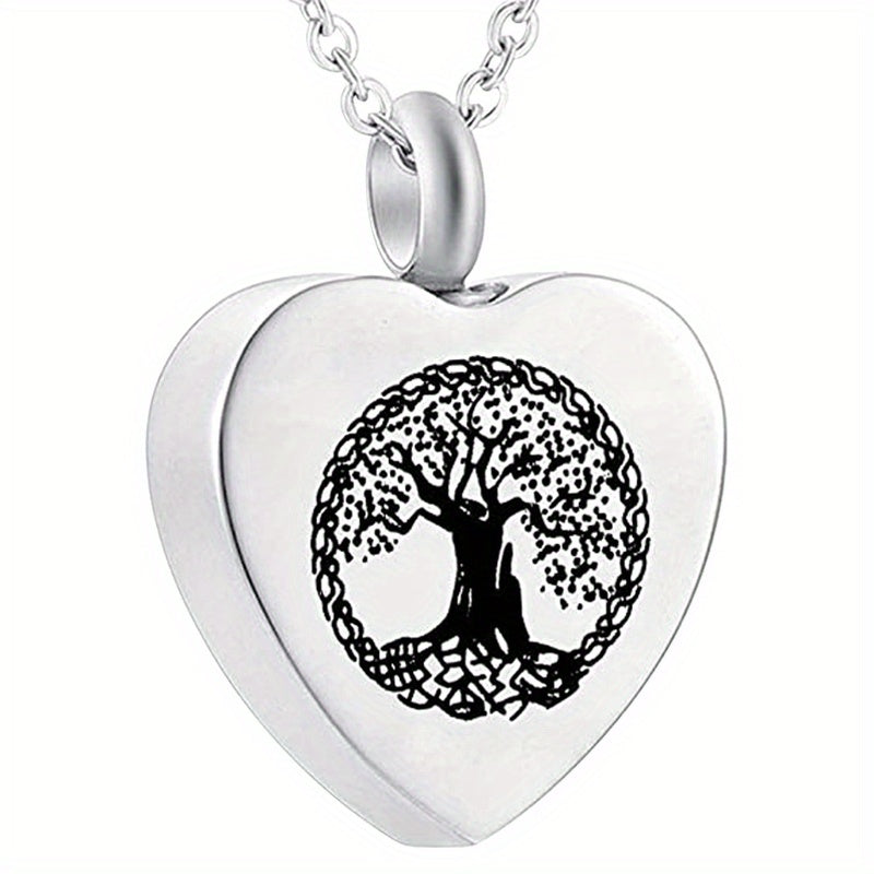 Heart Shaped Stainless Steel Cremation Urn Necklace for Pet Ashes