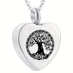 Heart Shaped Stainless Steel Cremation Urn Necklace for Pet Ashes