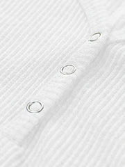 Solid Button Ribbed Tank Top Casual Sleeveless V Neck Tank Top