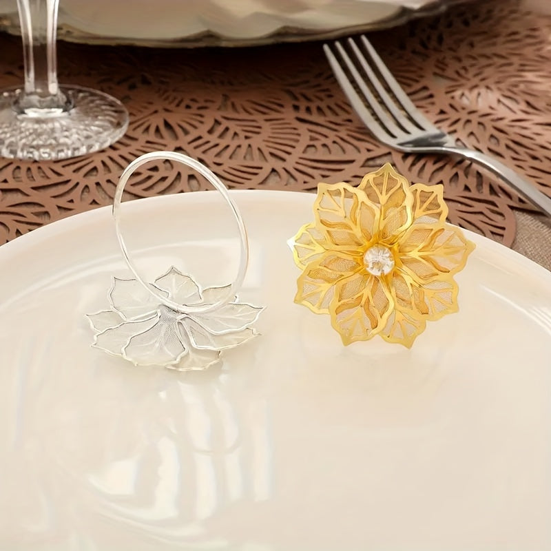 2pcs Farmhouse Floral Napkin Rings for Home Table Decorations