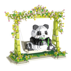 1008pcs Panda Swing Building Blocks Animal & Plant Themed Movie Inspired Decor