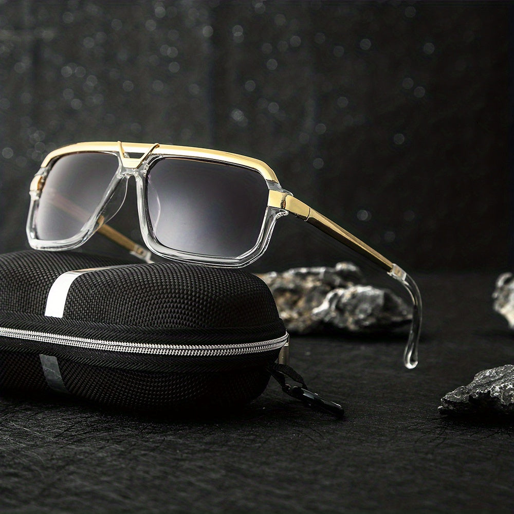 Men's Metal Frame Sunglasses Casual Mixed Decorative Eyewear