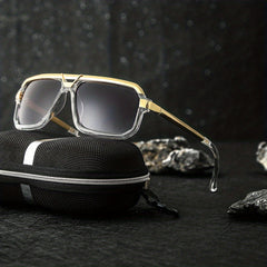 Men's Metal Frame Sunglasses Casual Mixed Decorative Eyewear