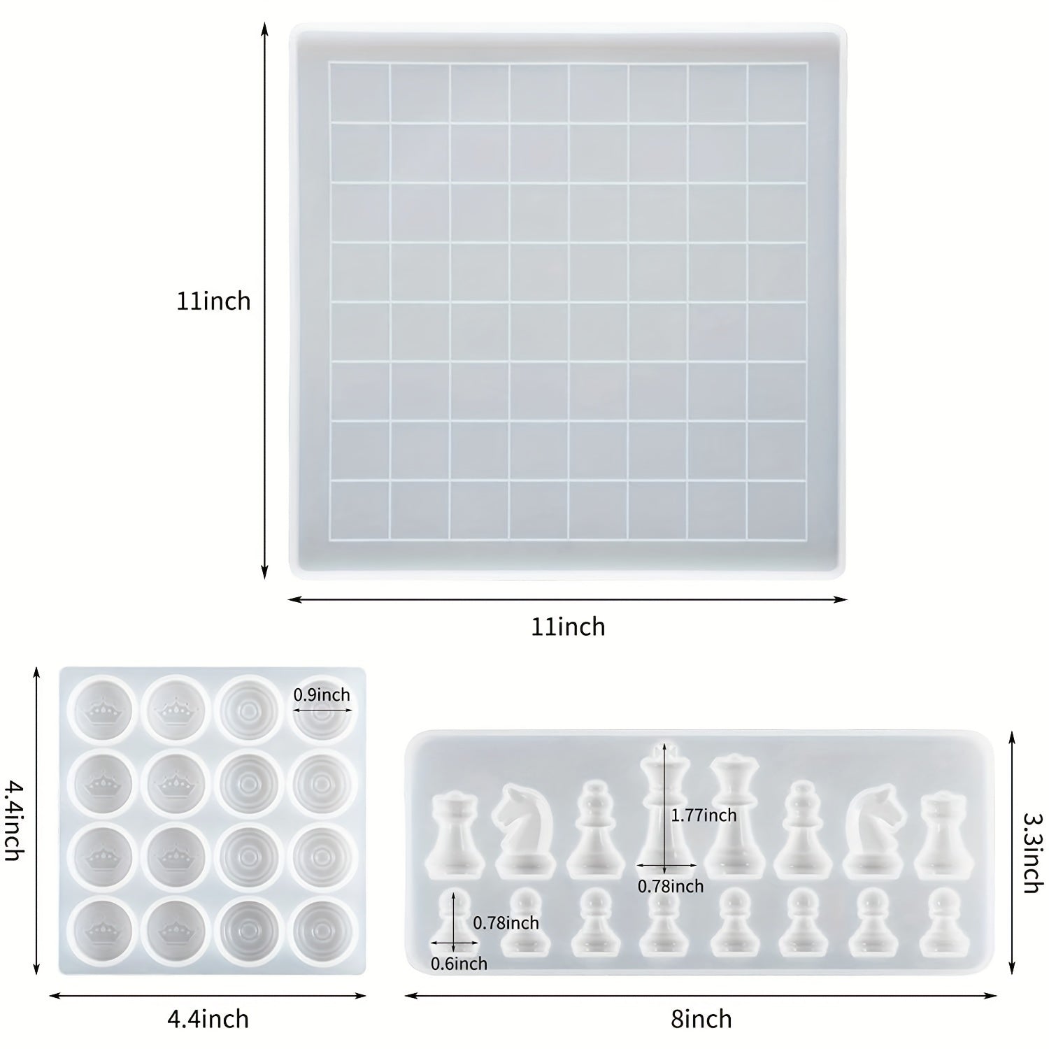 Chess Board Silicone Resin Mold DIY Chess Board Game Resin Casting Mold