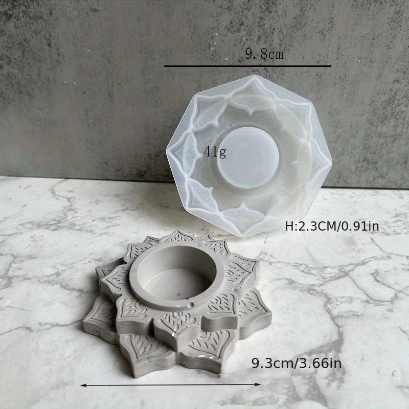 Retro Candlestick Silicone Mold DIY Irregular Flower Storage Mold