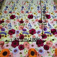Mesh 3D Embroidery Colorful Lace Applique DIY Dress Fabric