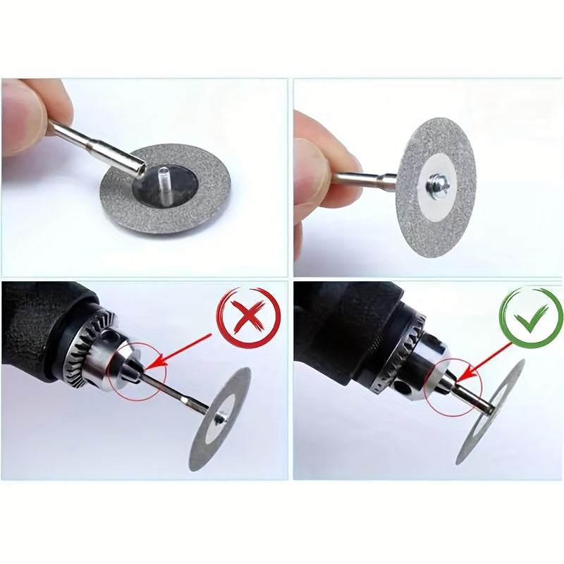 12pcs Mini Diamond Cutting Disc Set for Rotary Tools - Diamond Grinding Wheels