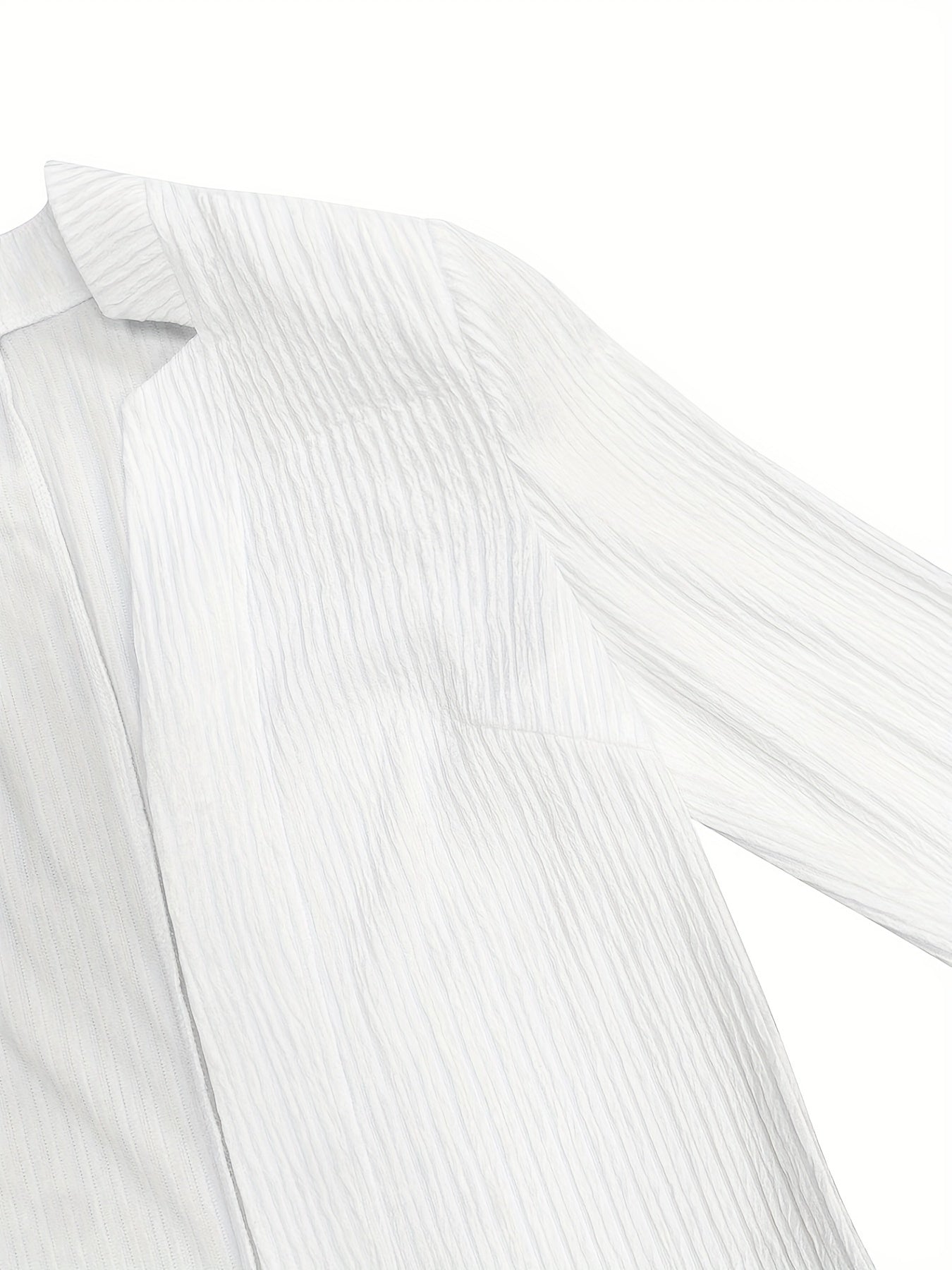 Solid Open Front Blazer Long Sleeve Work Office Outerwear Women's Clothing