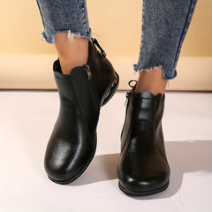 Women's Side Zipper Bowknot Ankle Boots