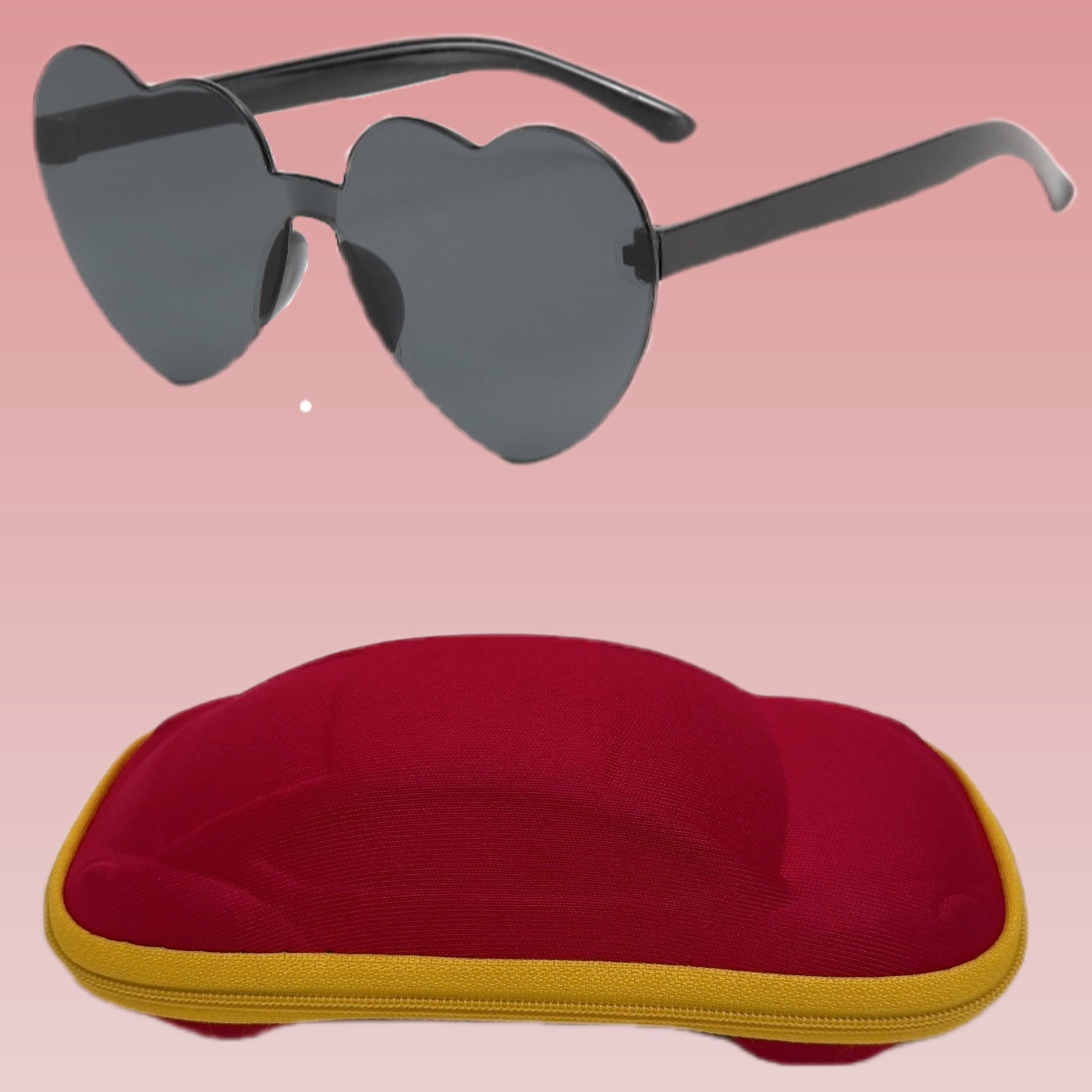 Heart Shape Sunglasses Lovely Candy Frameless Glasses For Party Stage