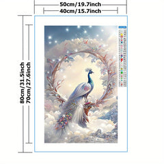 DIY Cross Stitch Kit Peacock Princess 11CT Printed Canvas Home Decor