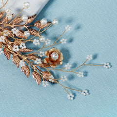Flower & Pearl Hair Clip Vintage Barrette Bridal Wedding Headwear