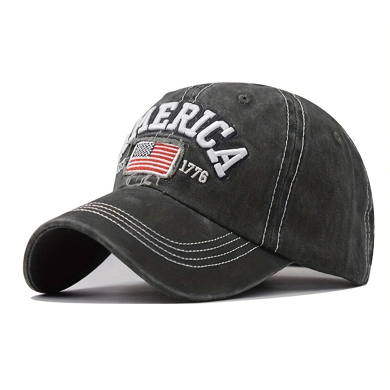 America Flag Embroidered Baseball Cap Vintage Washed Distressed Dad Hats Unisex