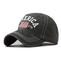 America Flag Embroidered Baseball Cap Vintage Washed Distressed Dad Hats Unisex