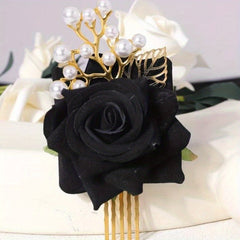Rose Flower Hair Combs Bridal Tiaras Floral Headpiece Wedding Bride Accessories