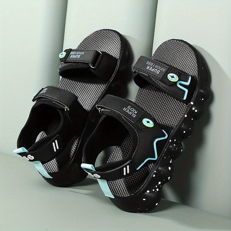 Boys' Sandals Hook Loop Fastener Soft Sole Non Slip Outdoor Beach Shoes