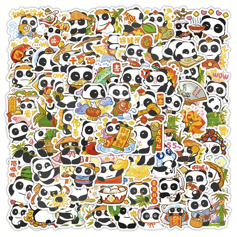120pcs Creative Panda Stickers Waterproof DIY Party Gift Decoration