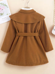 Girls Button Down Overcoat for Spring Fall Winter