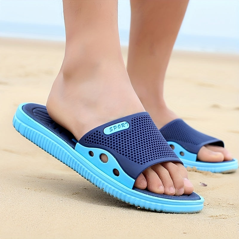 Men's Casual Non Slip Slides with Open Toe for Indoor Outdoor Beach