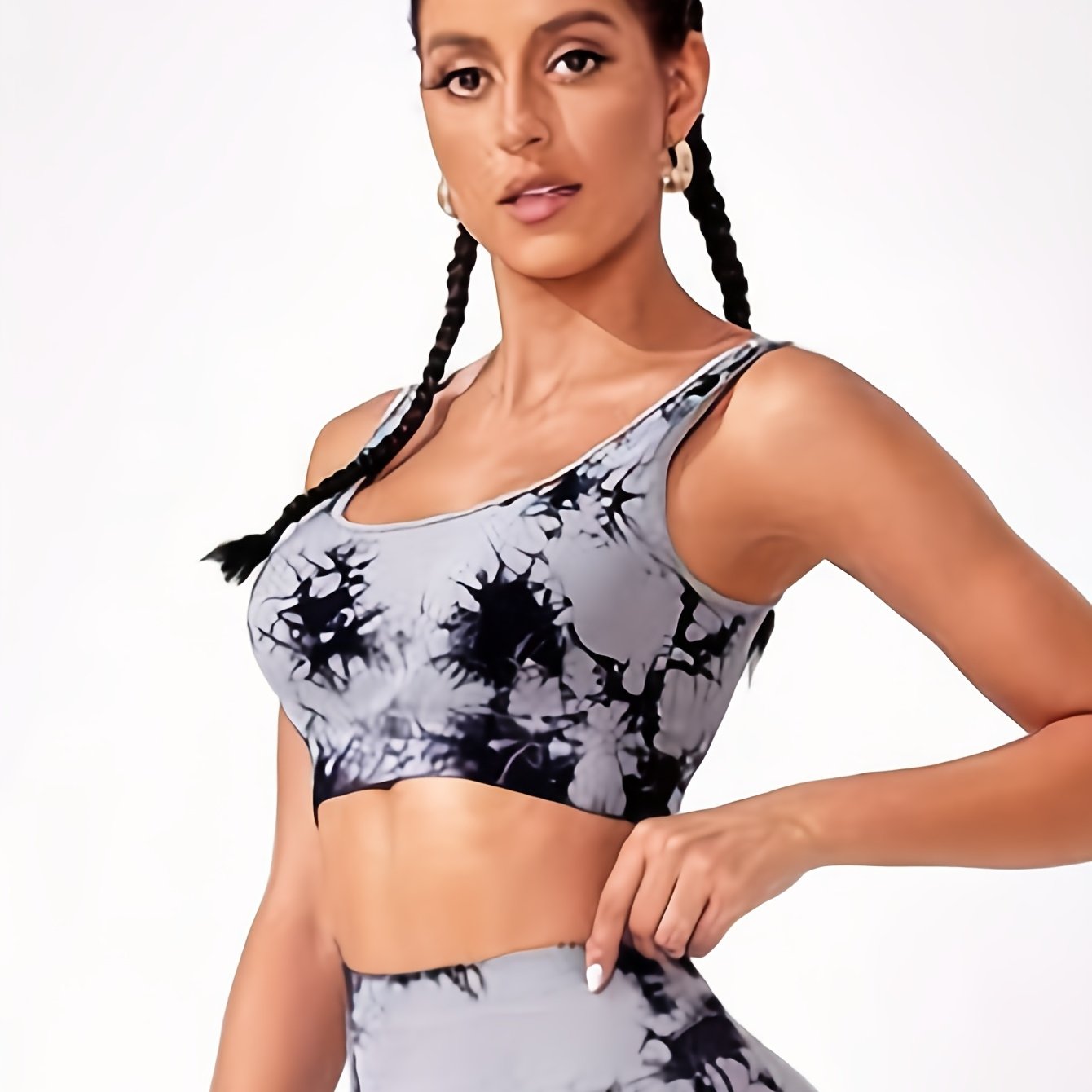 Sports Bra Women's Plus Tie Dye Shockproof Yoga Running Bra