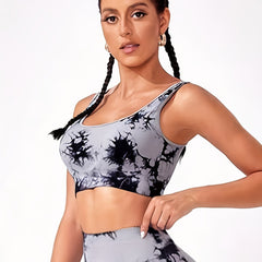 Sports Bra Women's Plus Tie Dye Shockproof Yoga Running Bra