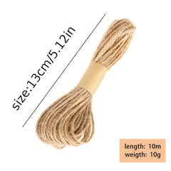 1pc Natural Jute Rope 3 Strands Braided Jute Rope Christmas Decoration Bundle