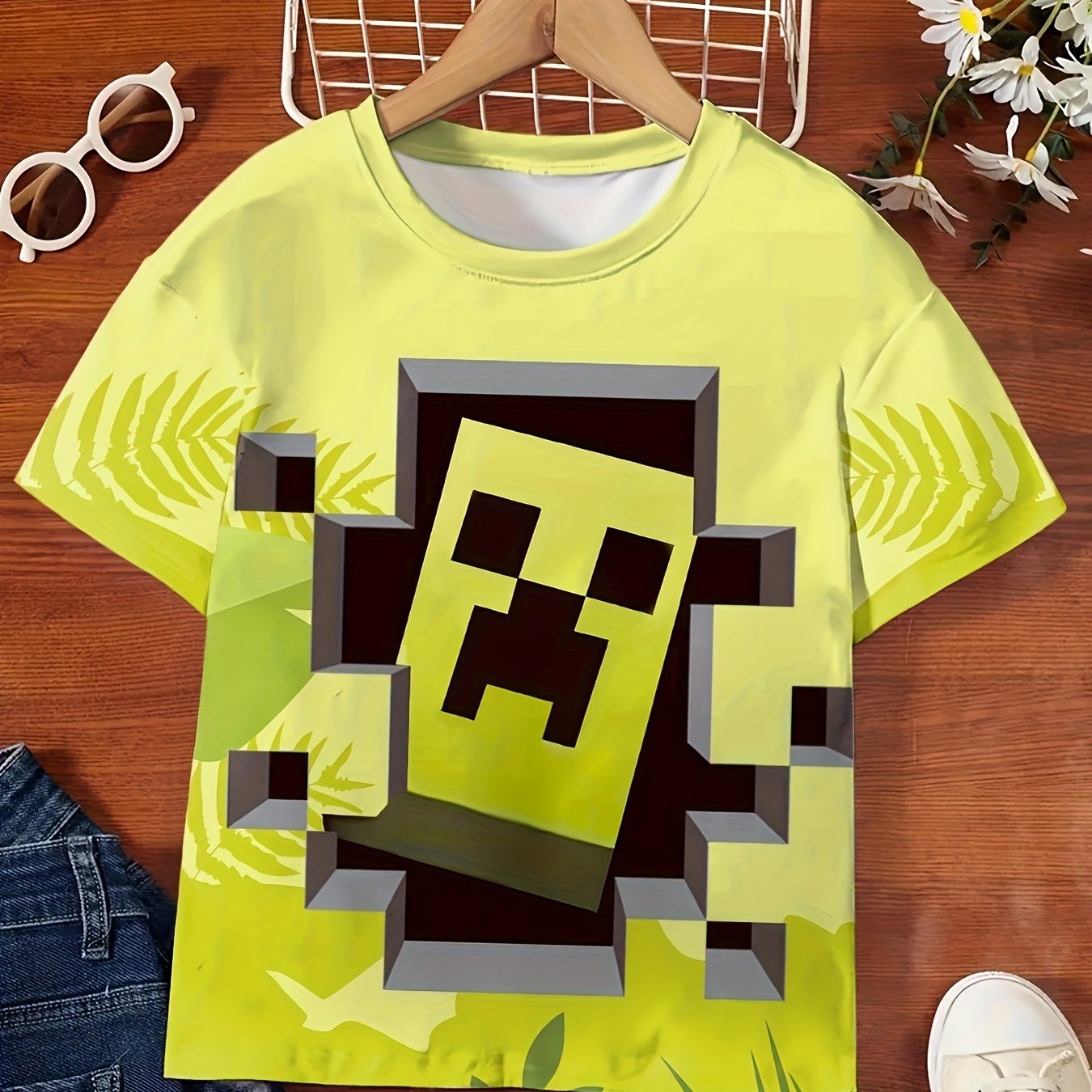 Girls 3D Monster Print Short Sleeve T shirt For Summer Party