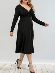 Sexy Maxi Dress Solid Long Sleeve Backless Stretch