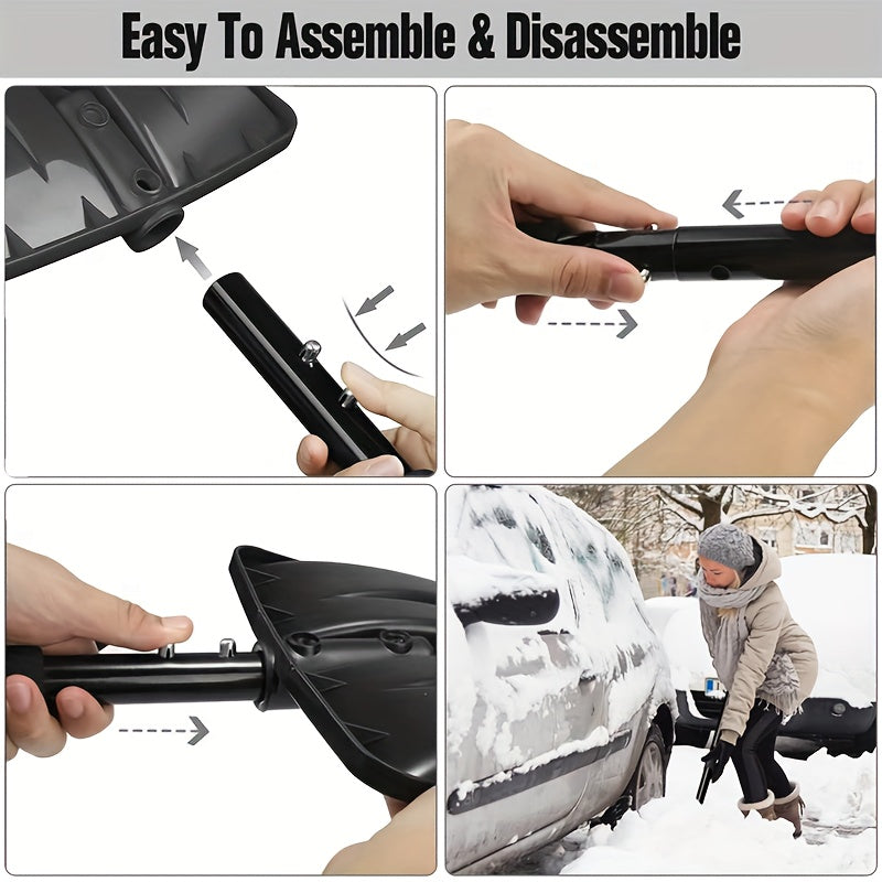 3 Piece Set Portable Snow Shovel - Foldable Winter Emergency Shovel