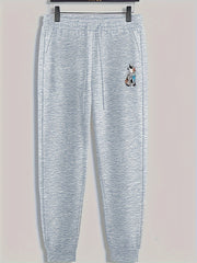 Dog Print Men's Drawstring Sweatpants for Spring Autumn