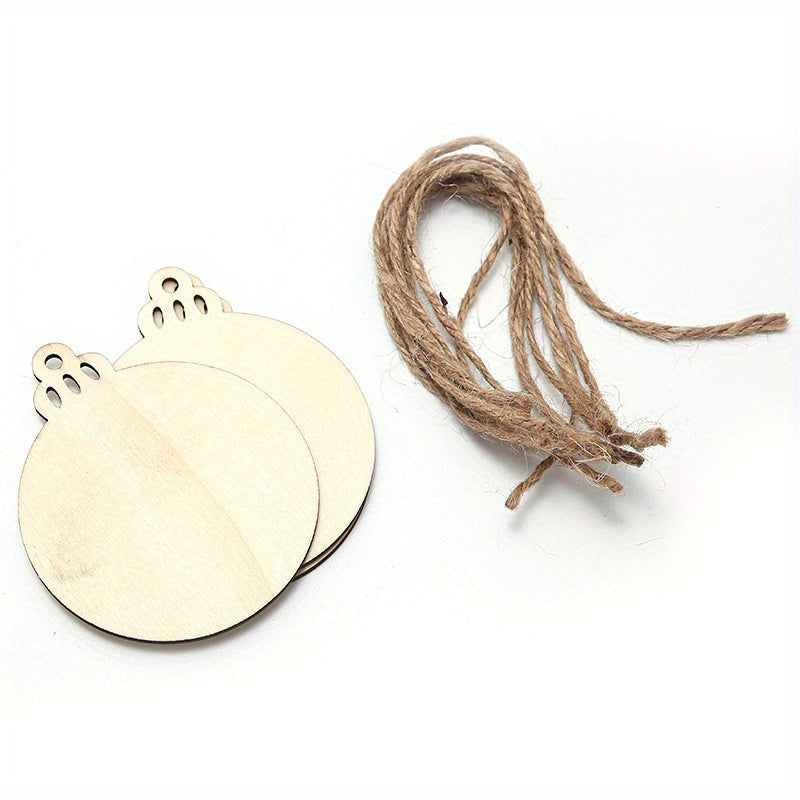 10pcs Wooden Crafts Christmas Snowflake Small Pendant DIY Wooden Chip