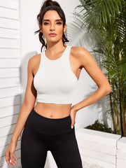 Moisture Wicking Ribbed Sports Tank Top Women's Fitness Yoga Crop Tank