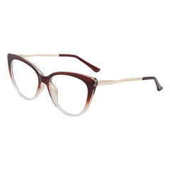 Cat Eye Frame Clear Light Blocking Glasses Stylish Discoloration Glasses