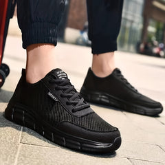 Men's Breathable Lace Up Mesh Sneakers Casual Outdoor Walking Shoes