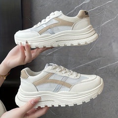 Women's Mesh Chunky Sneakers Breathable Lace Up Low Sports Shoes