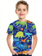 Boys' Dinosaur Graphic T Shirt Active Stretch Tee