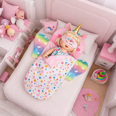 2pcs Doll Sleeping Bags and Eye Masks for 10-18 inch Newborn Dolls