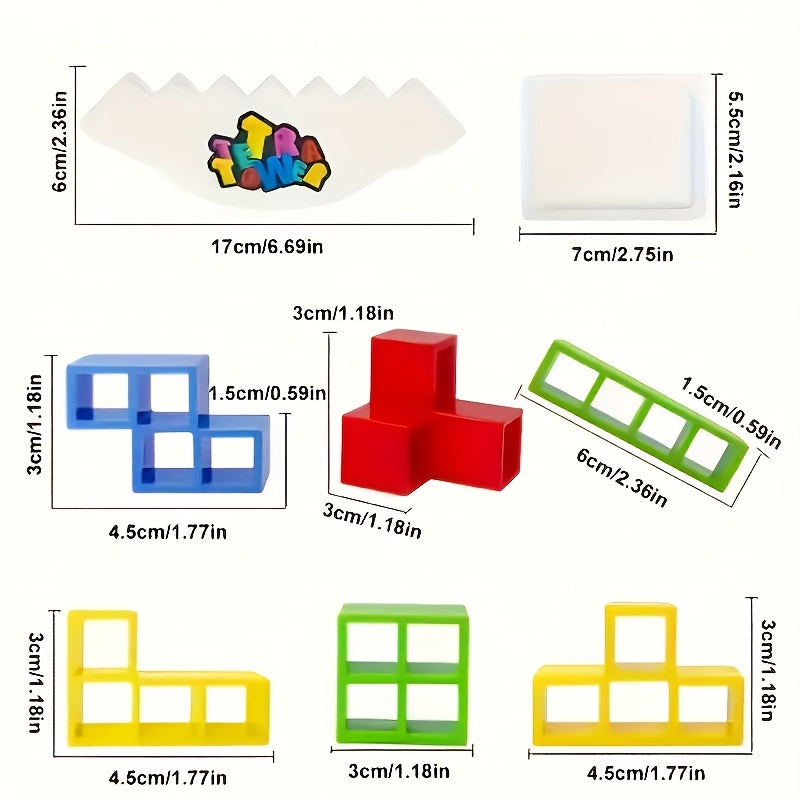 Balance Stacking Blocks Game 32pcs High Building Blocks Family Fun Party Toys