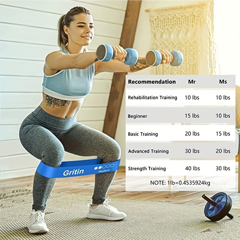 5pcs Yoga Resistance Ring Elastic Band Set for Gym Training