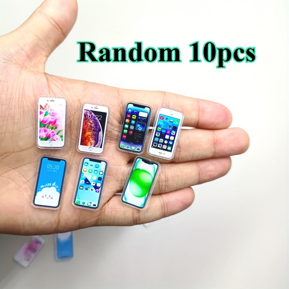 5pcs Dollhouse Mini Smart Phones 1:12 Scale Realistic Mobile Phone Model