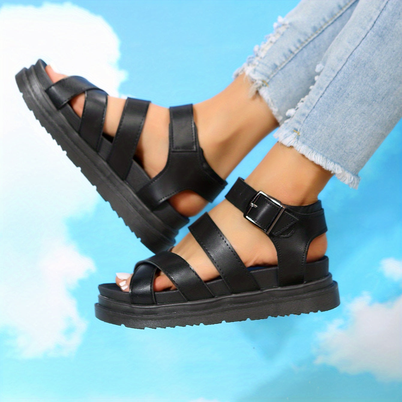 Women's Cross Strap Platform Sandals
