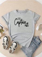 Letter Graphic Sports Round Neck T shirt Short Sleejson Workout Casual Tops
