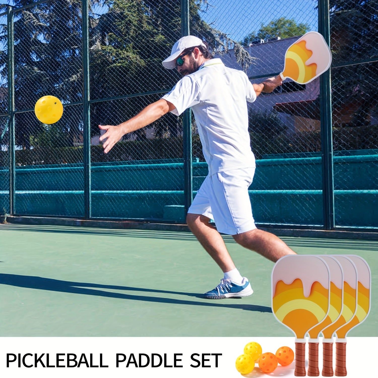 Lightweight Pickleball Paddle Set Fiberglass Honeycomb Core
