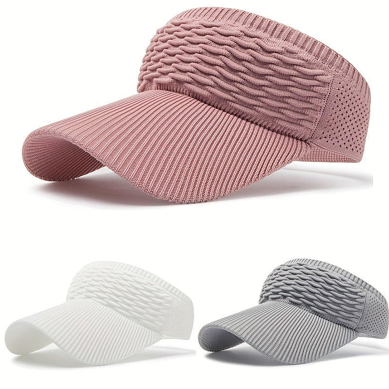 Women's Textured Sun Visor Hat Top Breathable Sun Hat for Tennis Golf