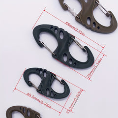 15pcs Dbl Headed S Hook Buckle Backpack Keychain for Camping