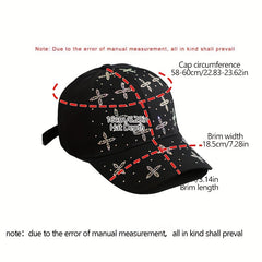 Rhinestone Baseball Cap Y2K Adjustable Lightweight Sun Hat