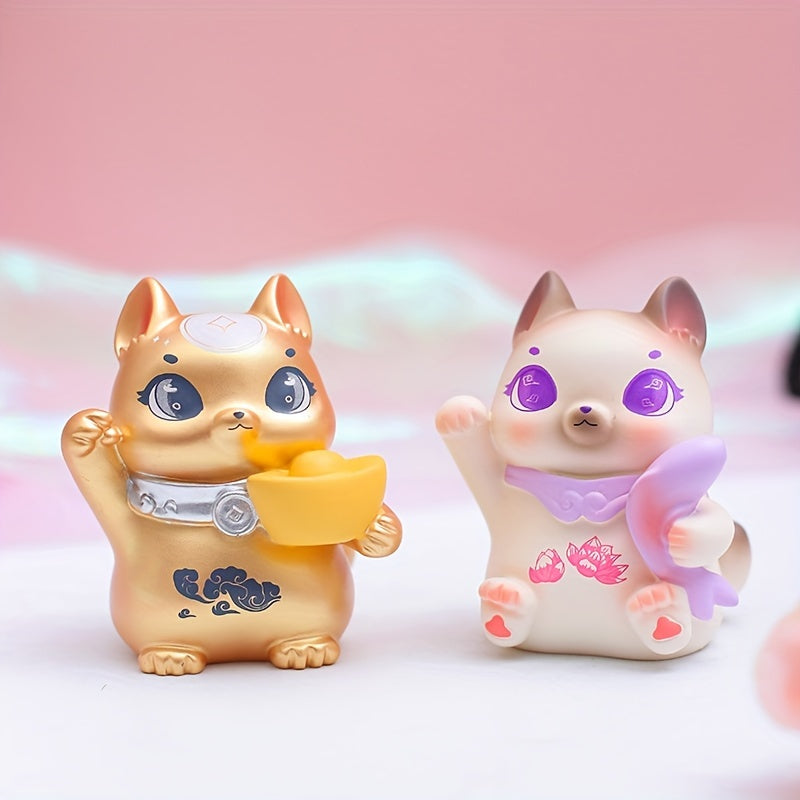 1 Pc Random Lucky Cat Anime Figure Toy Gift For Mom Desktop Decor